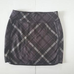 Athleta plaid, fleece lined mini skirt